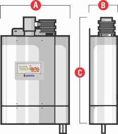 Dimensões Caldeira Techgás 20 Namarra